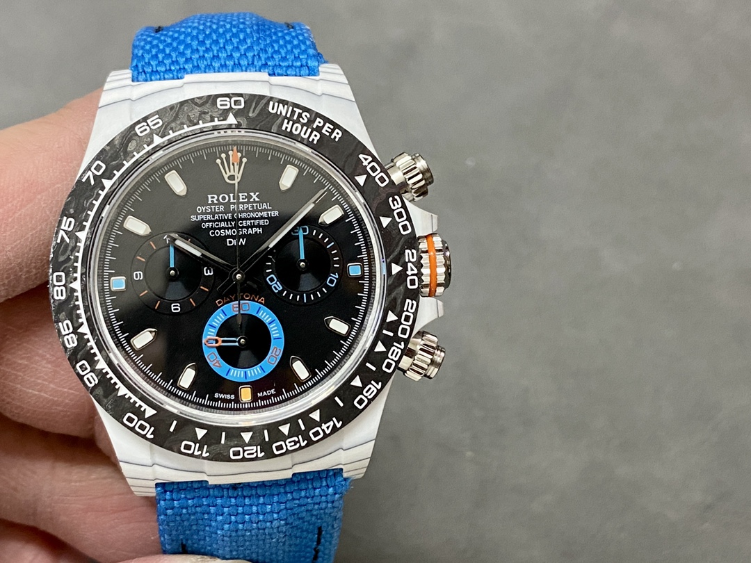 Rolex Daytona Cosmograph Carbon Fiber Luminescent Coating 40mm Nylon Strap Men's Watch
